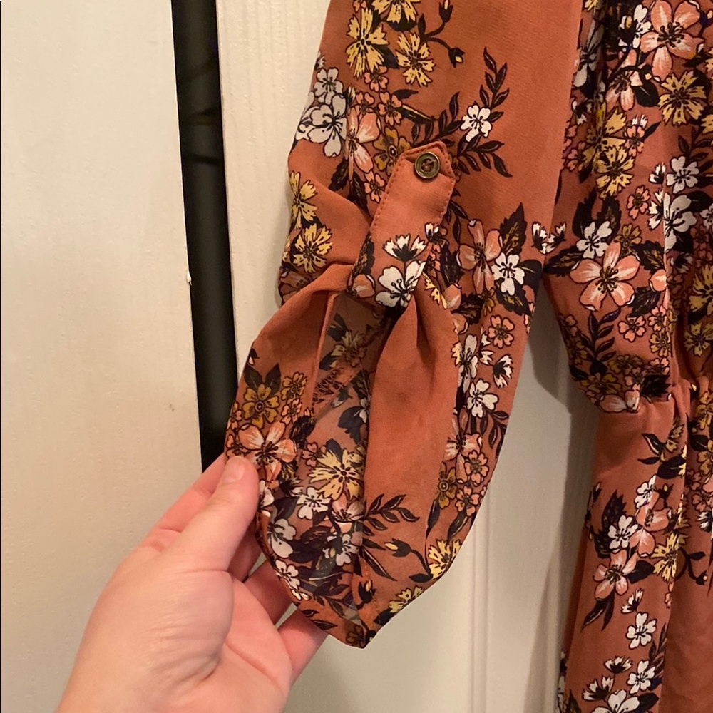 Floral Rust Dress - Picture 2 of 6
